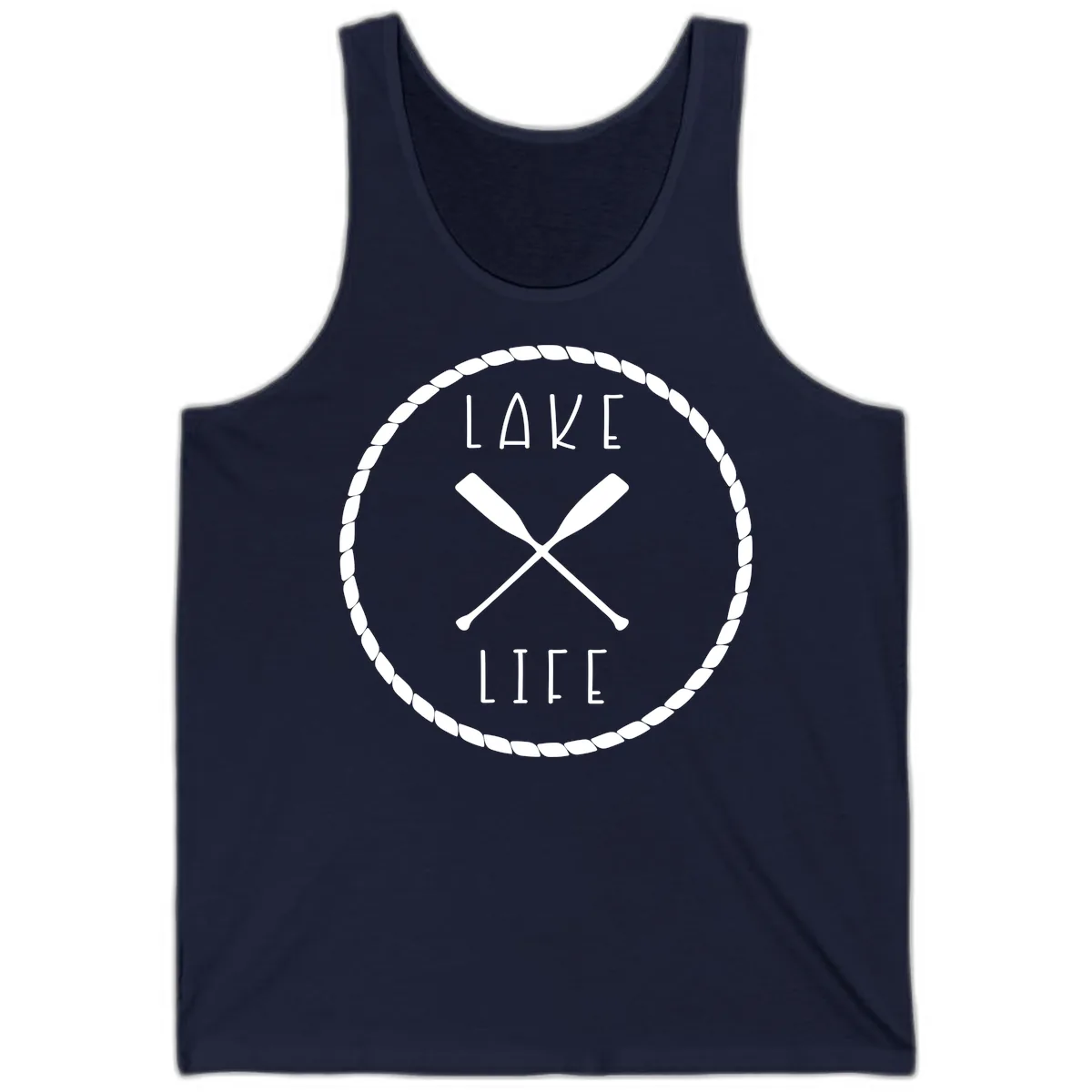 Lake Life Oar Badge Design Tank in Navy