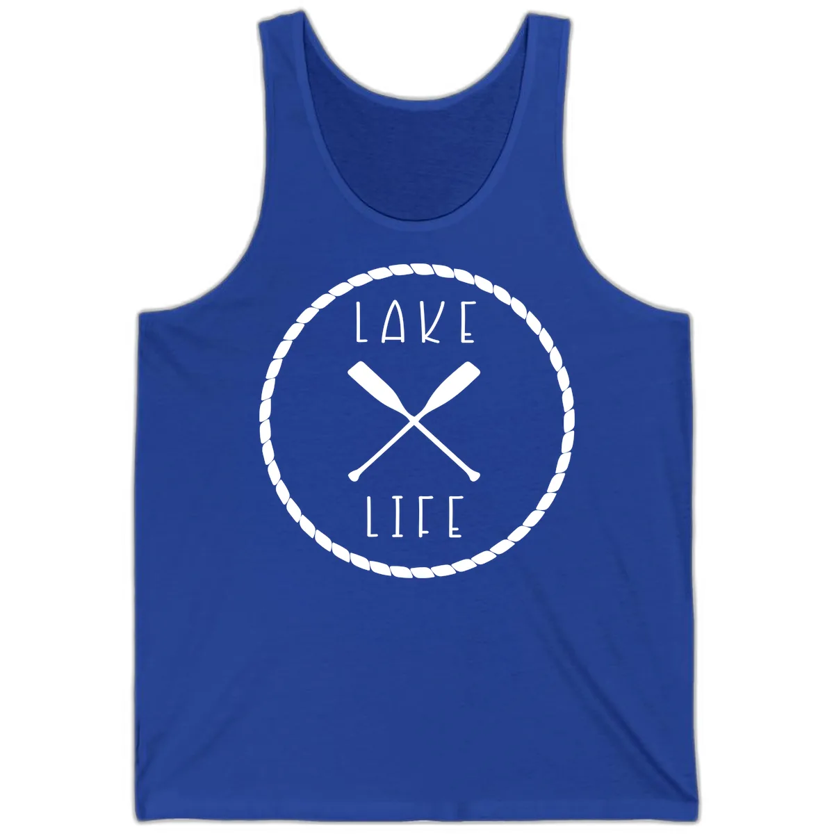 Lake Life Oar Badge Design Tank in True Royal