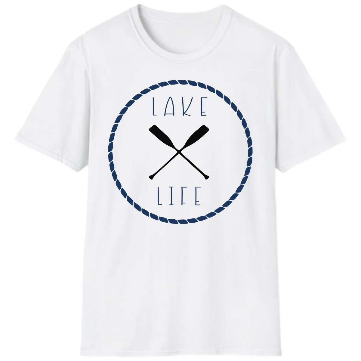 Lake Life Oar Badge Design T-Shirt in White
