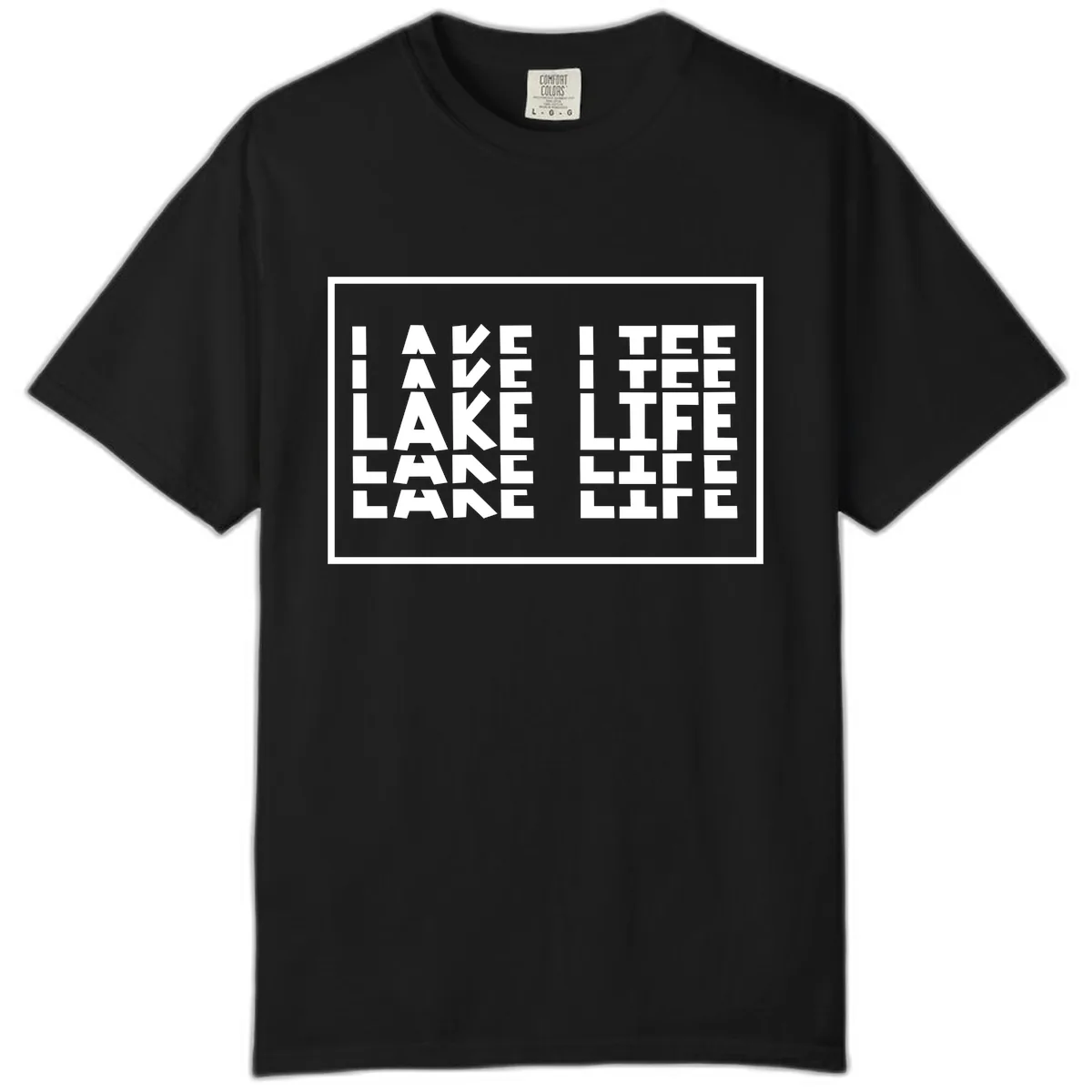 I Love Lake Life Typography Design Comfort Color in Black
