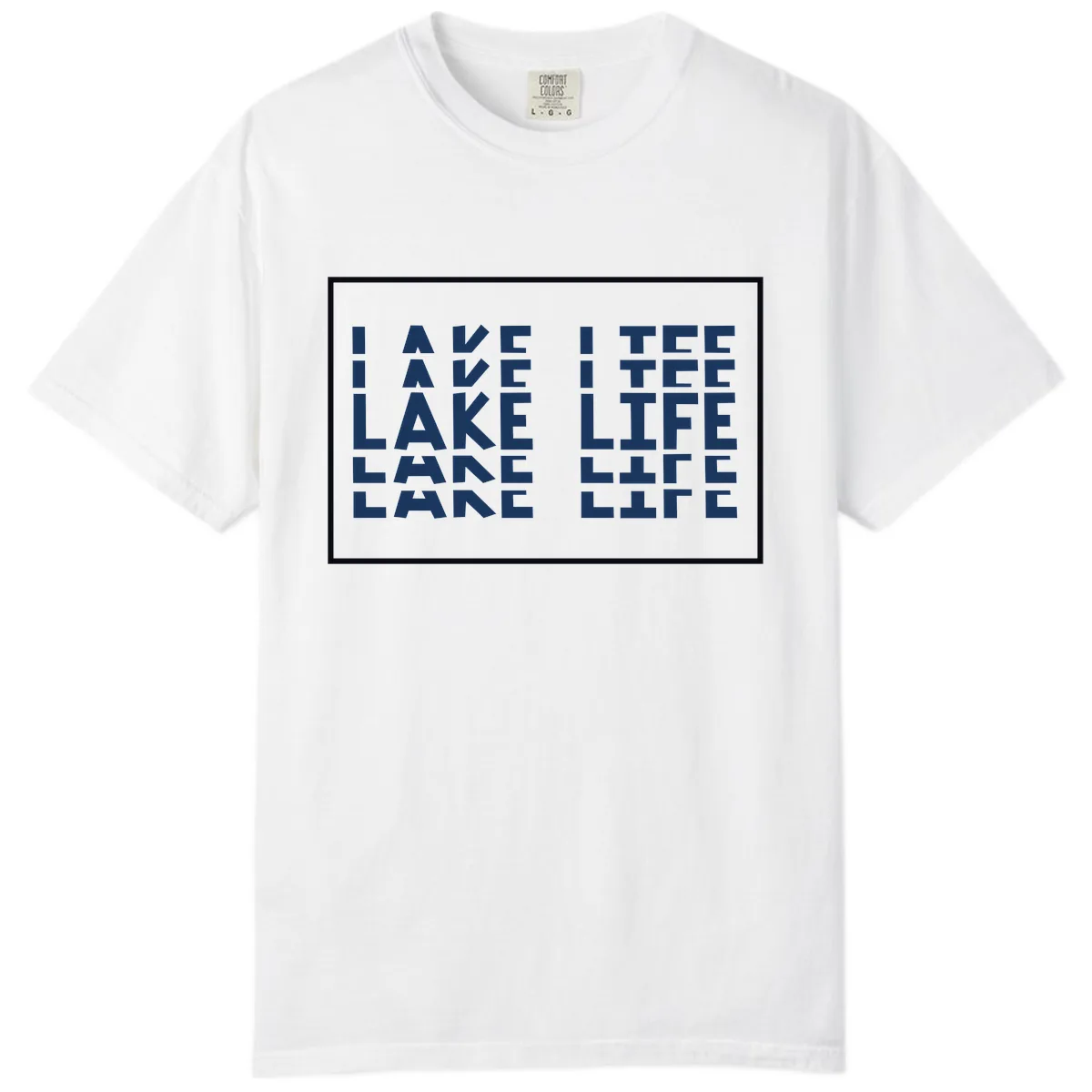 I Love Lake Life Typography Design Comfort Color in White