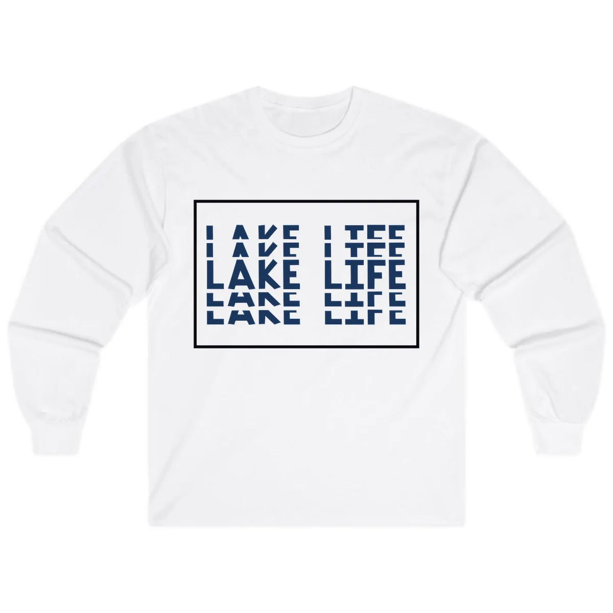 I Love Lake Life Typography Design Long Sleeve in White