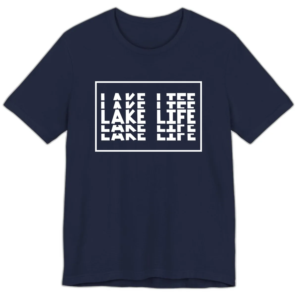 I Love Lake Life Typography Design Premium T-Shirt in Navy