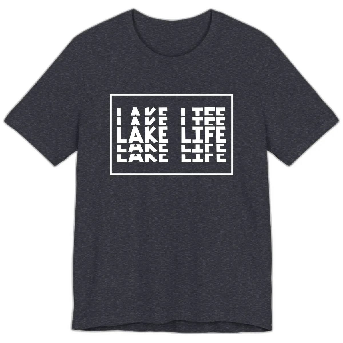 I Love Lake Life Typography Design Premium T-Shirt in Heather Navy