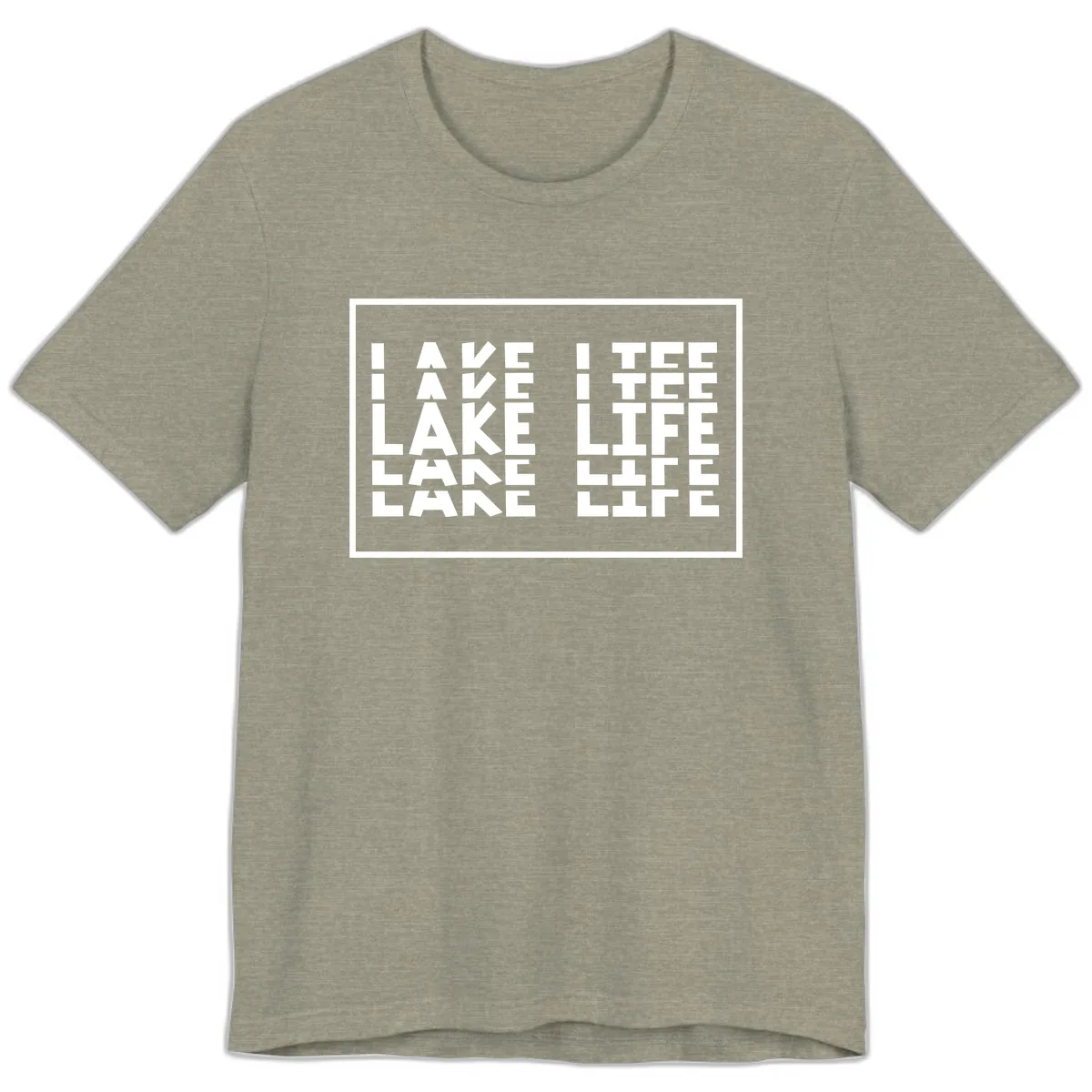 I Love Lake Life Typography Design Premium T-Shirt in Heather Stone