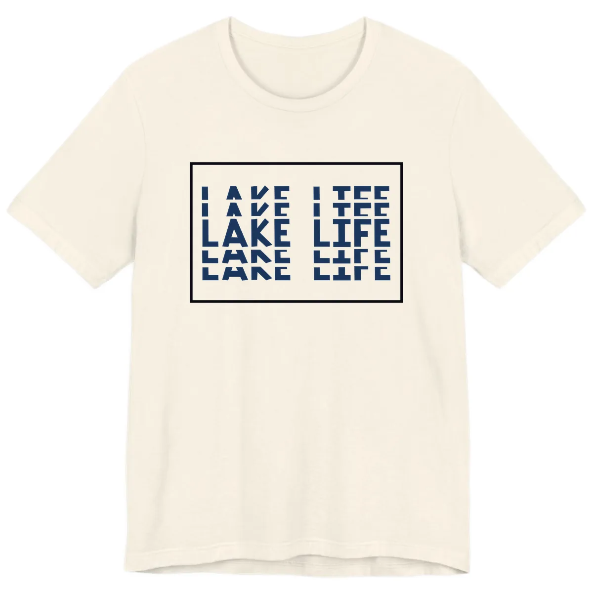 I Love Lake Life Typography Design Premium T-Shirt in Natural