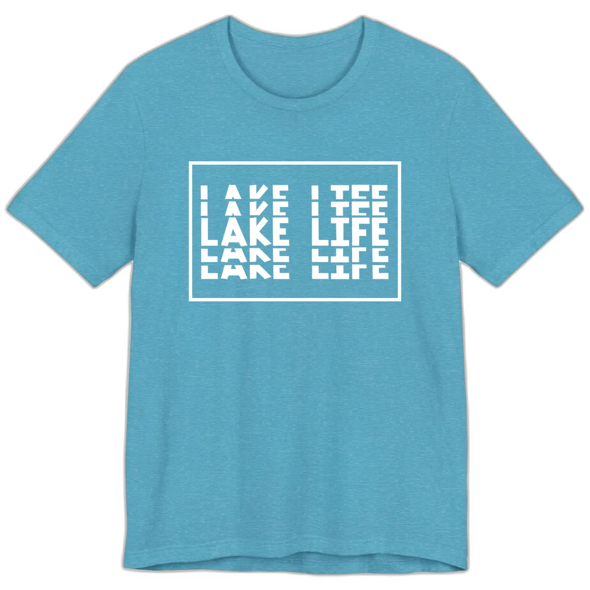 I Love Lake Life Typography Design Premium T-Shirt in Heather Aqua