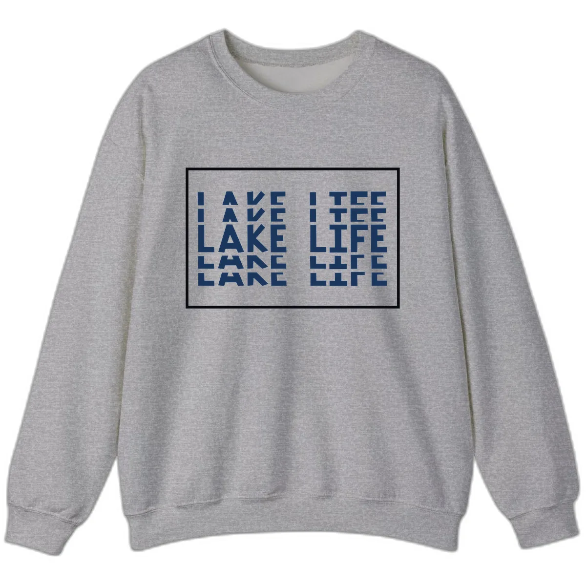 I Love Lake Life Typography Design Sweatshirt in Sport Grey