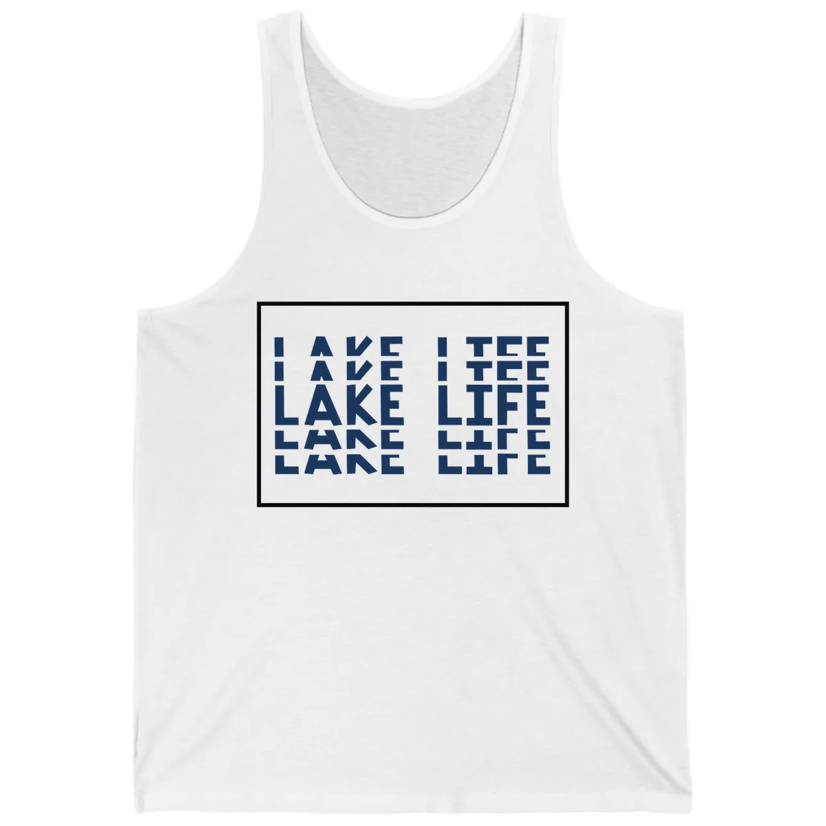 I Love Lake Life Typography Design Tank in White