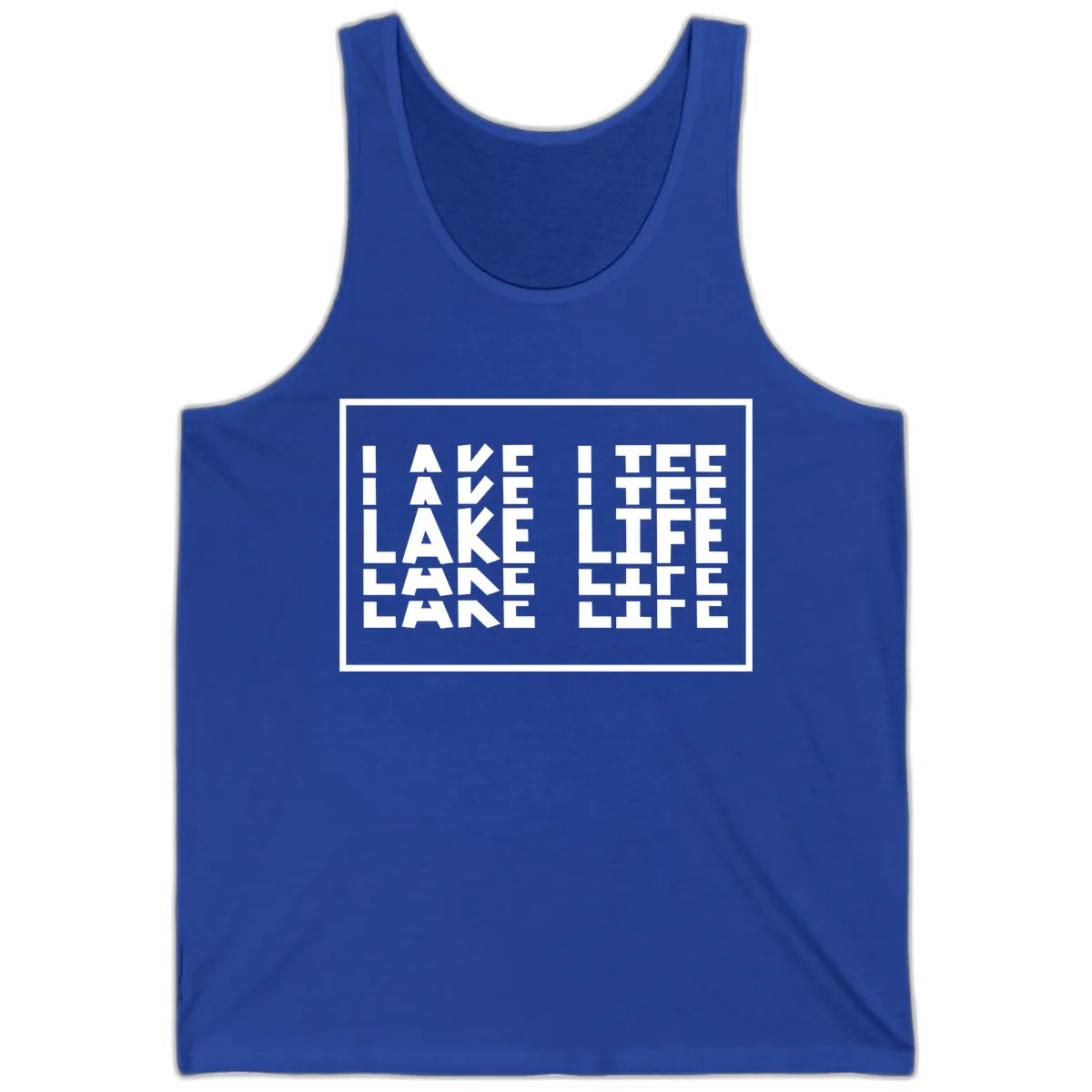 I Love Lake Life Typography Design Tank in True Royal