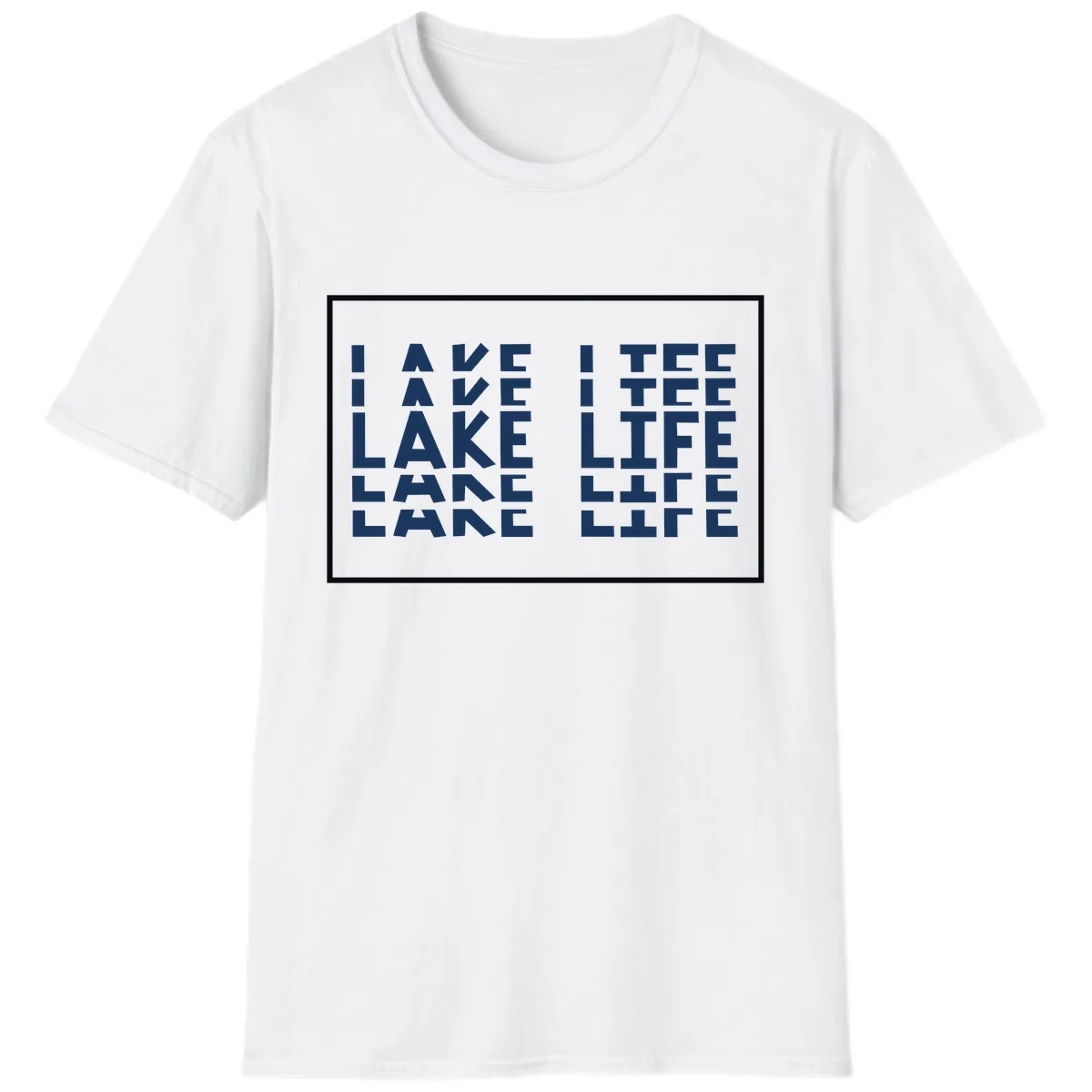 I Love Lake Life Typography Design T-Shirt in White