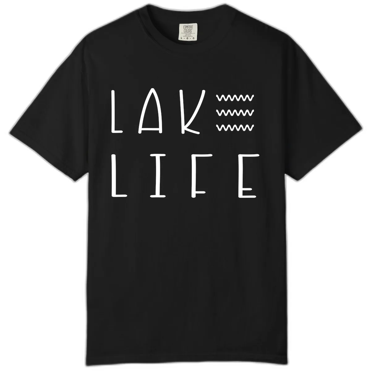 Lake Life Wavy Lines Comfort Color in Black