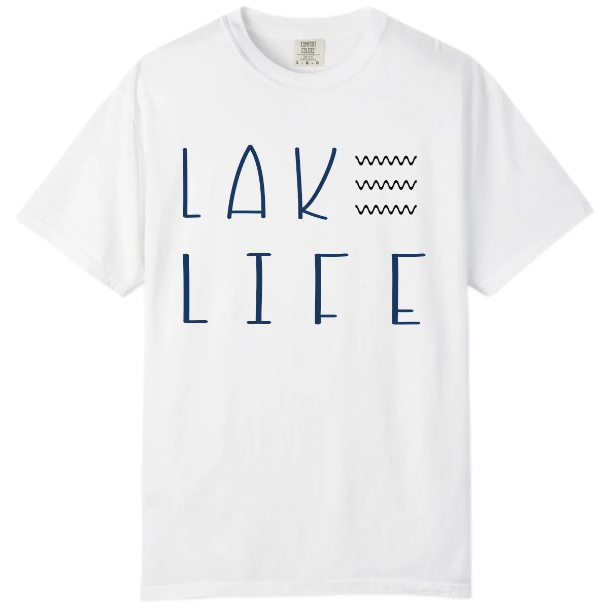 Lake Life Wavy Lines Comfort Color in White