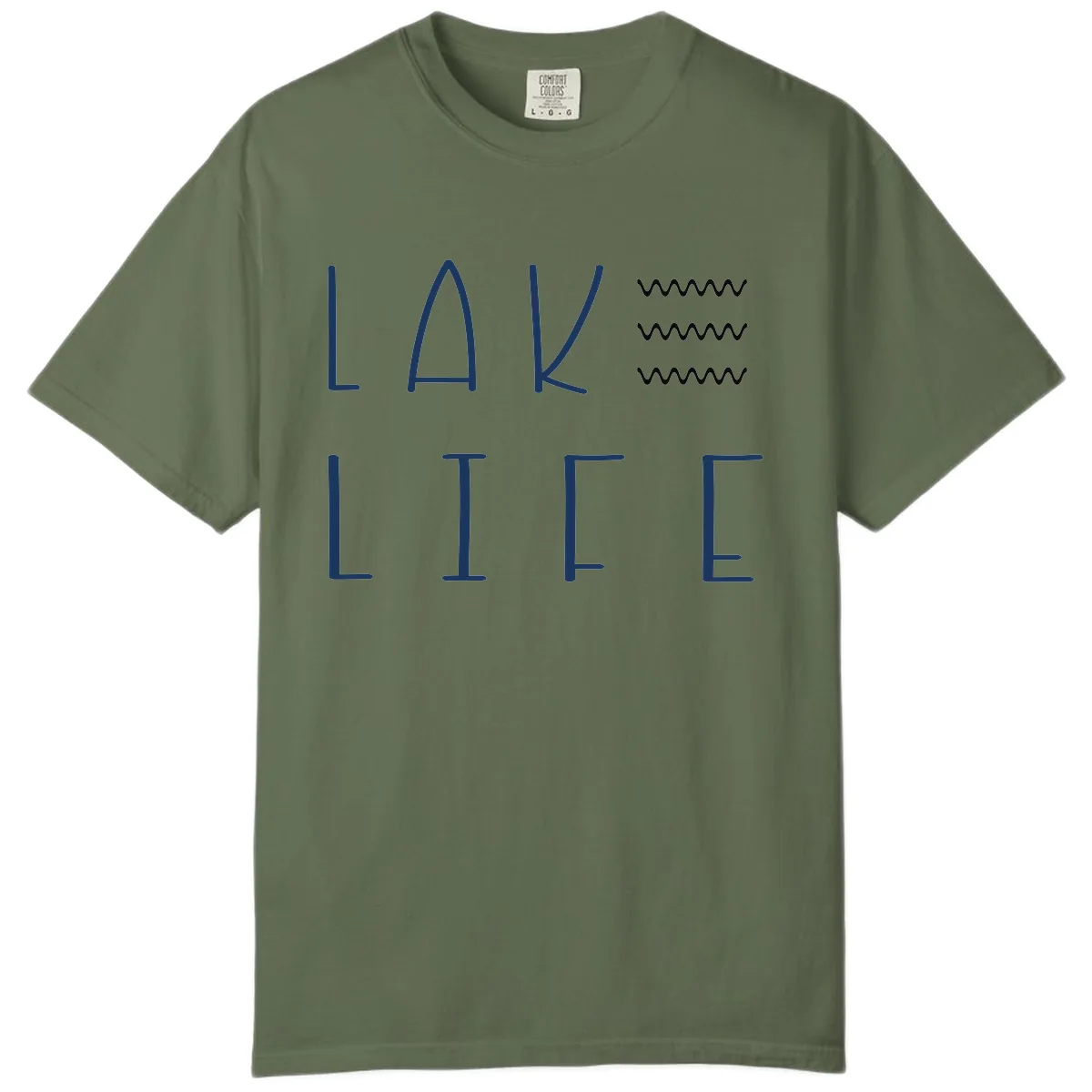 Lake Life Wavy Lines Comfort Color in Sage