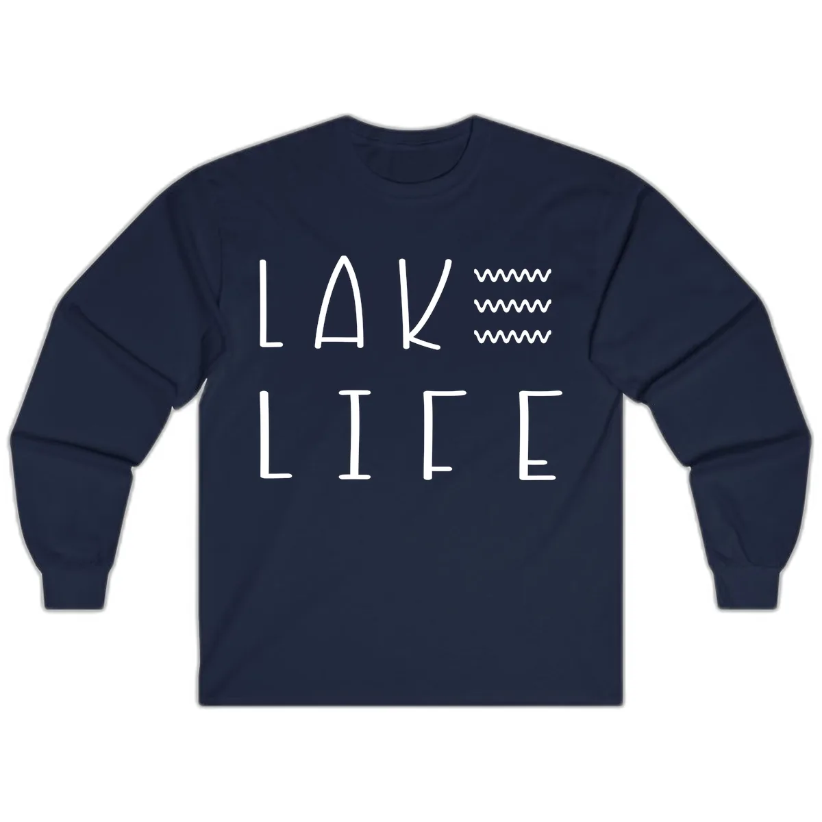 Lake Life Wavy Lines Long Sleeve in Navy