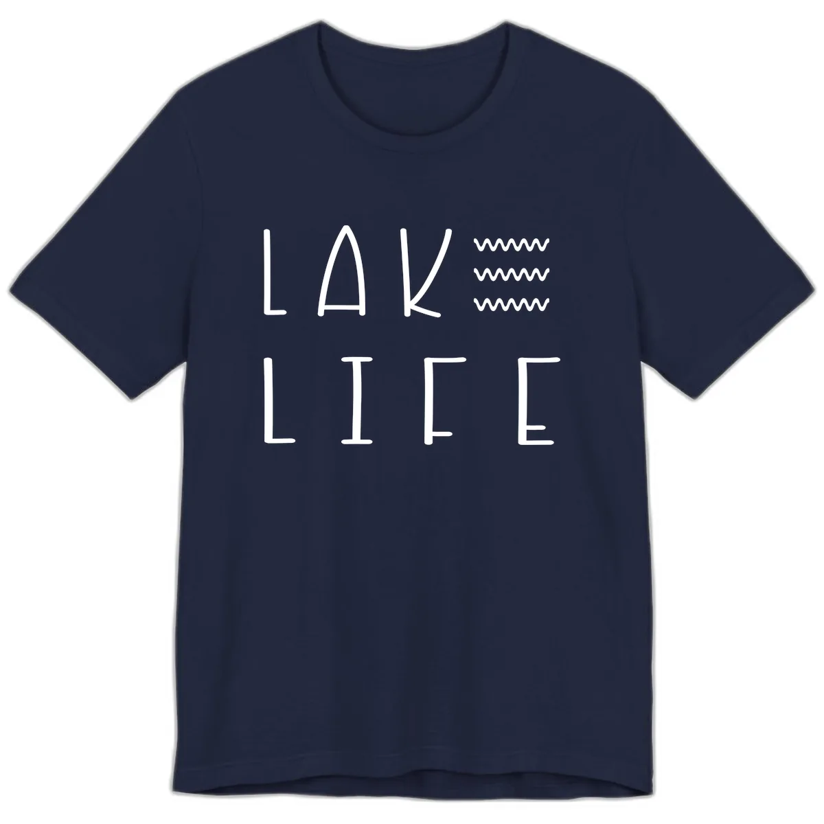 Lake Life Wavy Lines Premium T-Shirt in Navy