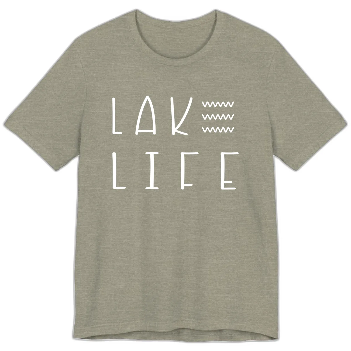 Lake Life Wavy Lines Premium T-Shirt in Heather Stone