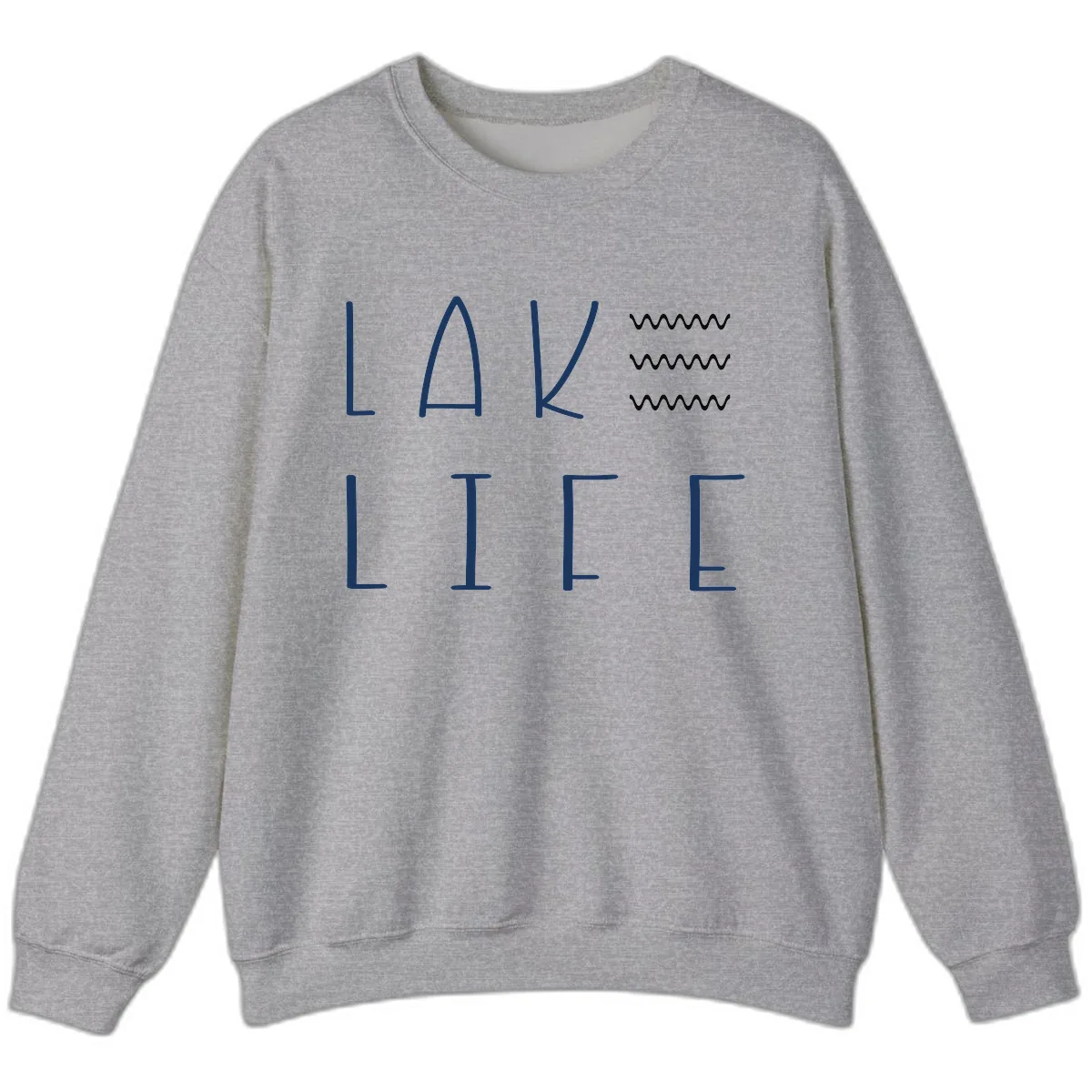 Lake Life Wavy Lines Sweatshirt in Sport Grey