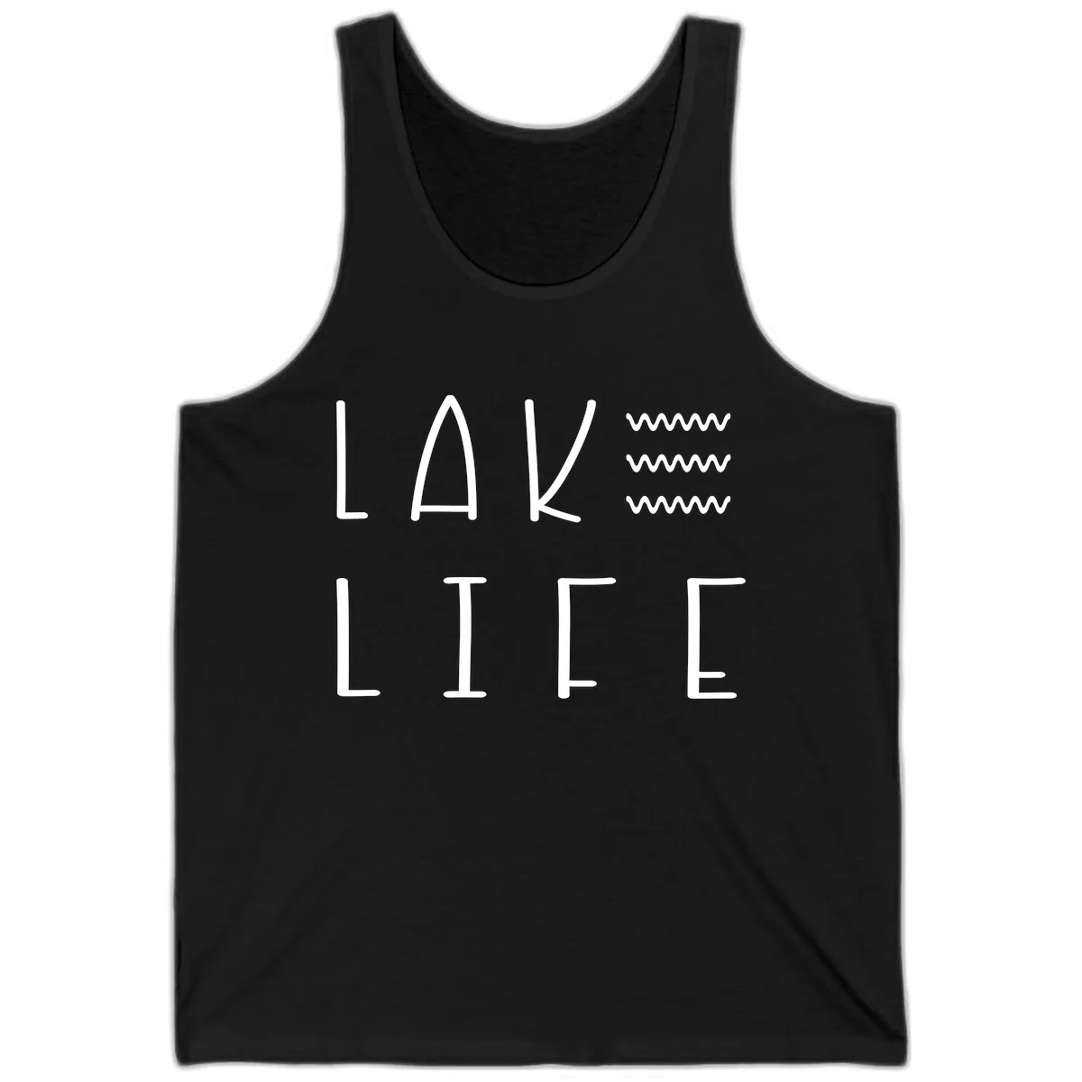 Lake Life Wavy Lines Tank in Black