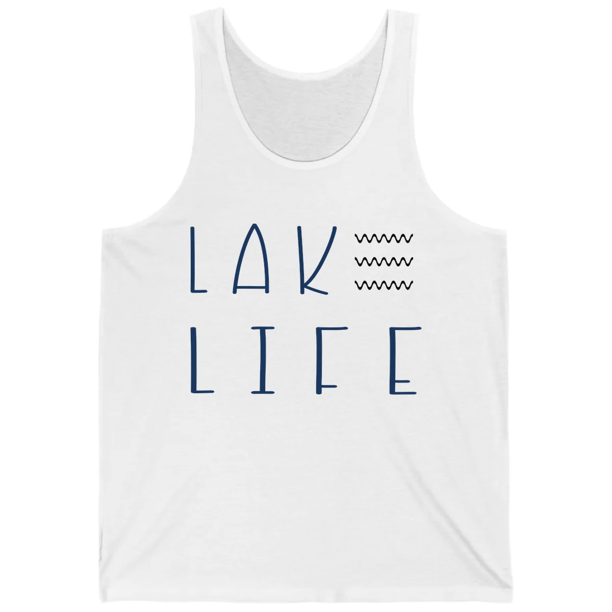 Lake Life Wavy Lines Tank in White