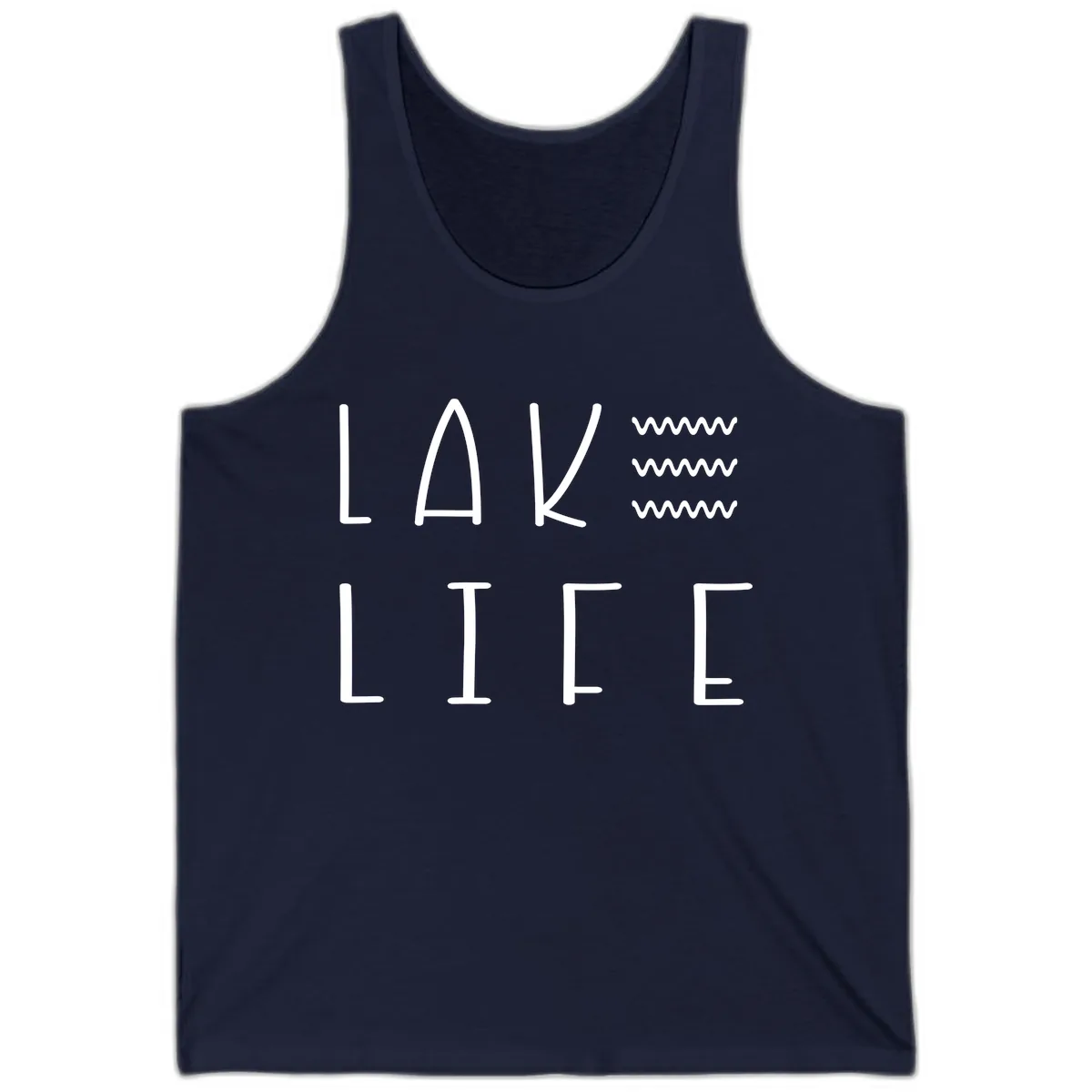 Lake Life Wavy Lines Tank in Navy