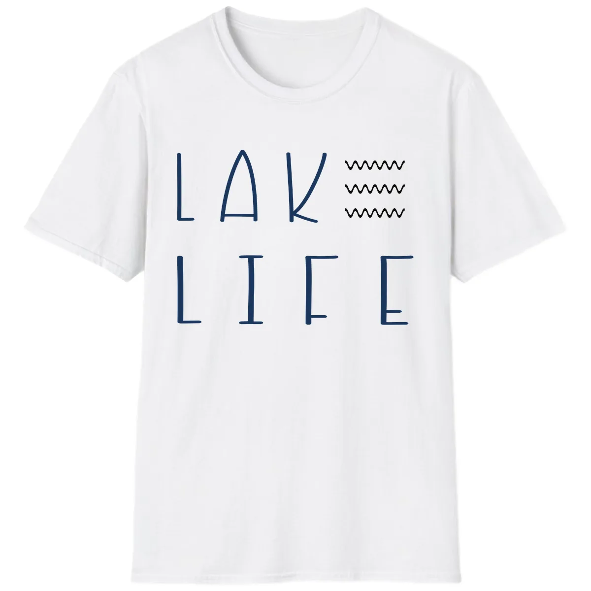 Lake Life Wavy Lines T-Shirt in White