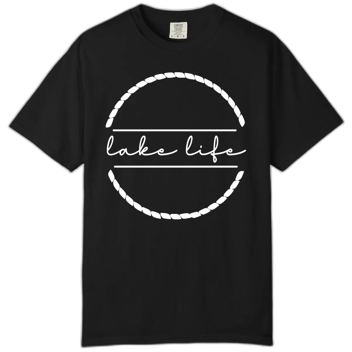 Lake Life Rope Circle Design Comfort Color in Black