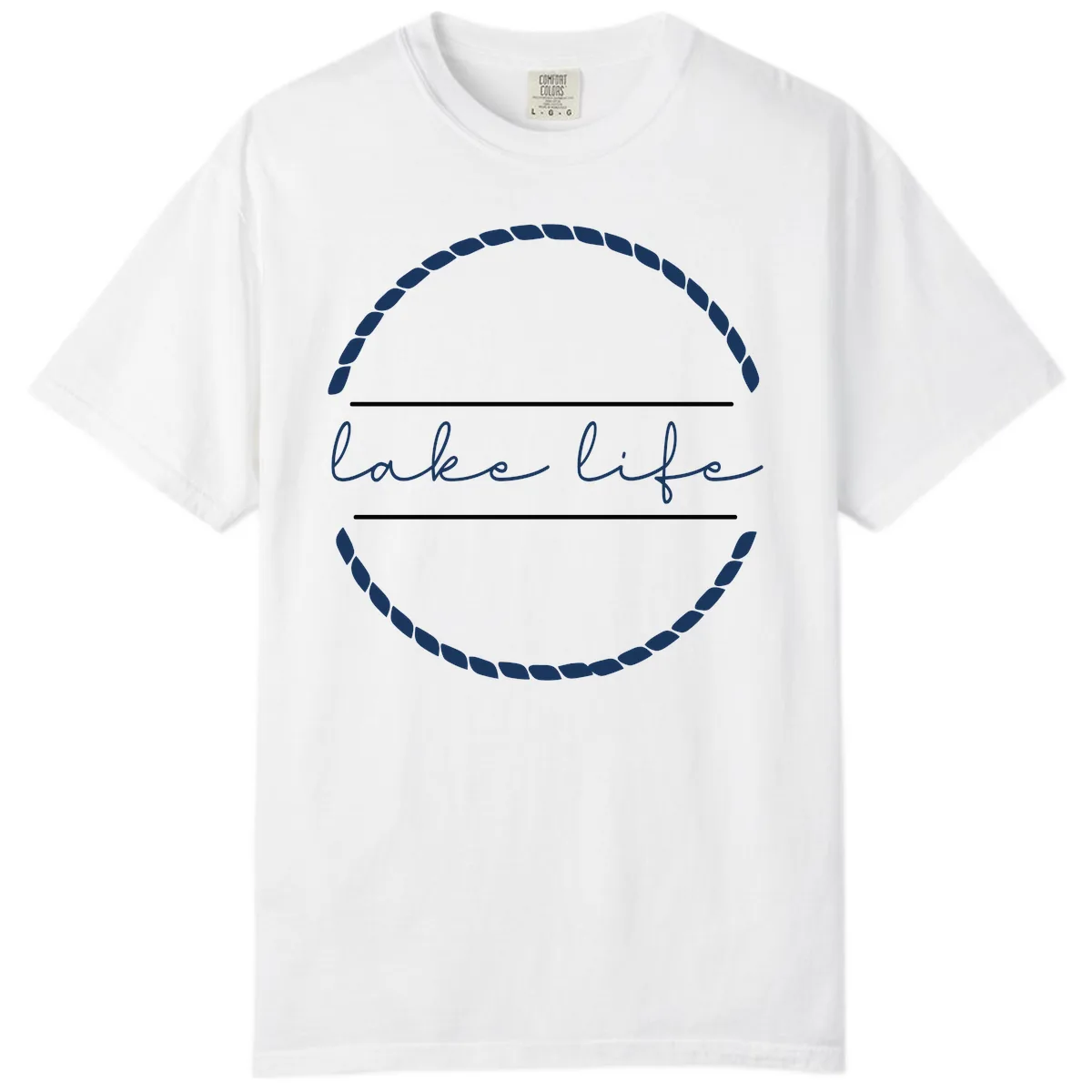 Lake Life Rope Circle Design Comfort Color in White