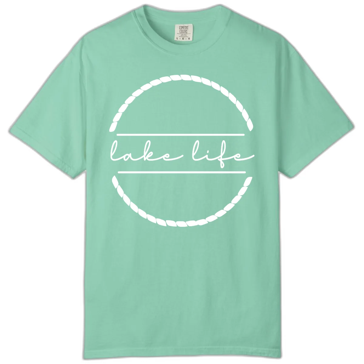Lake Life Rope Circle Design Comfort Color in Island Reef