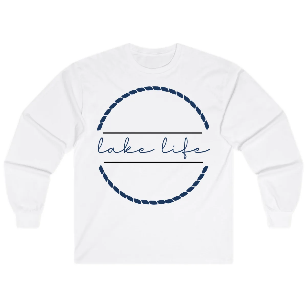 Lake Life Rope Circle Design Long Sleeve in White