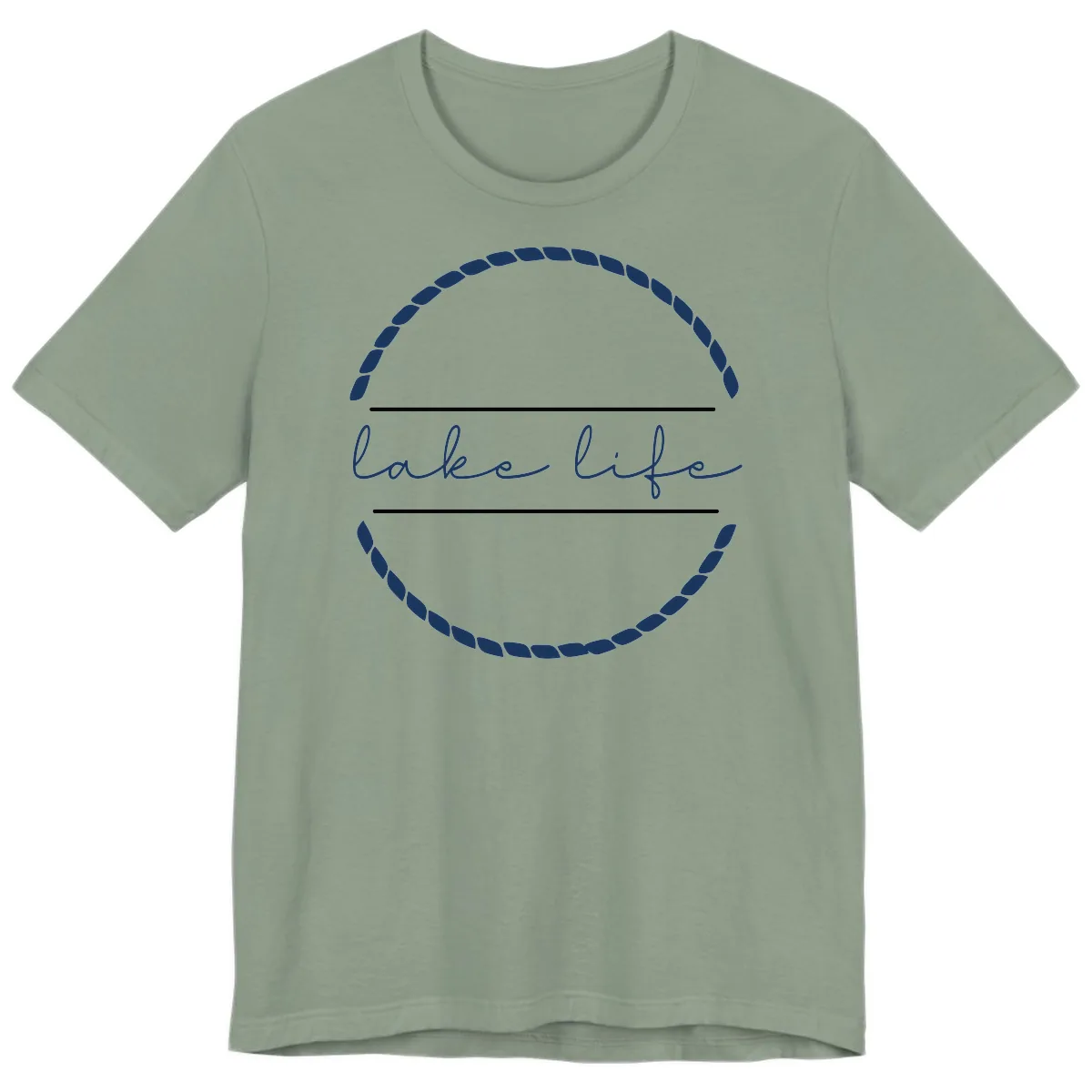 Lake Life Rope Circle Design Premium T-Shirt in Sage
