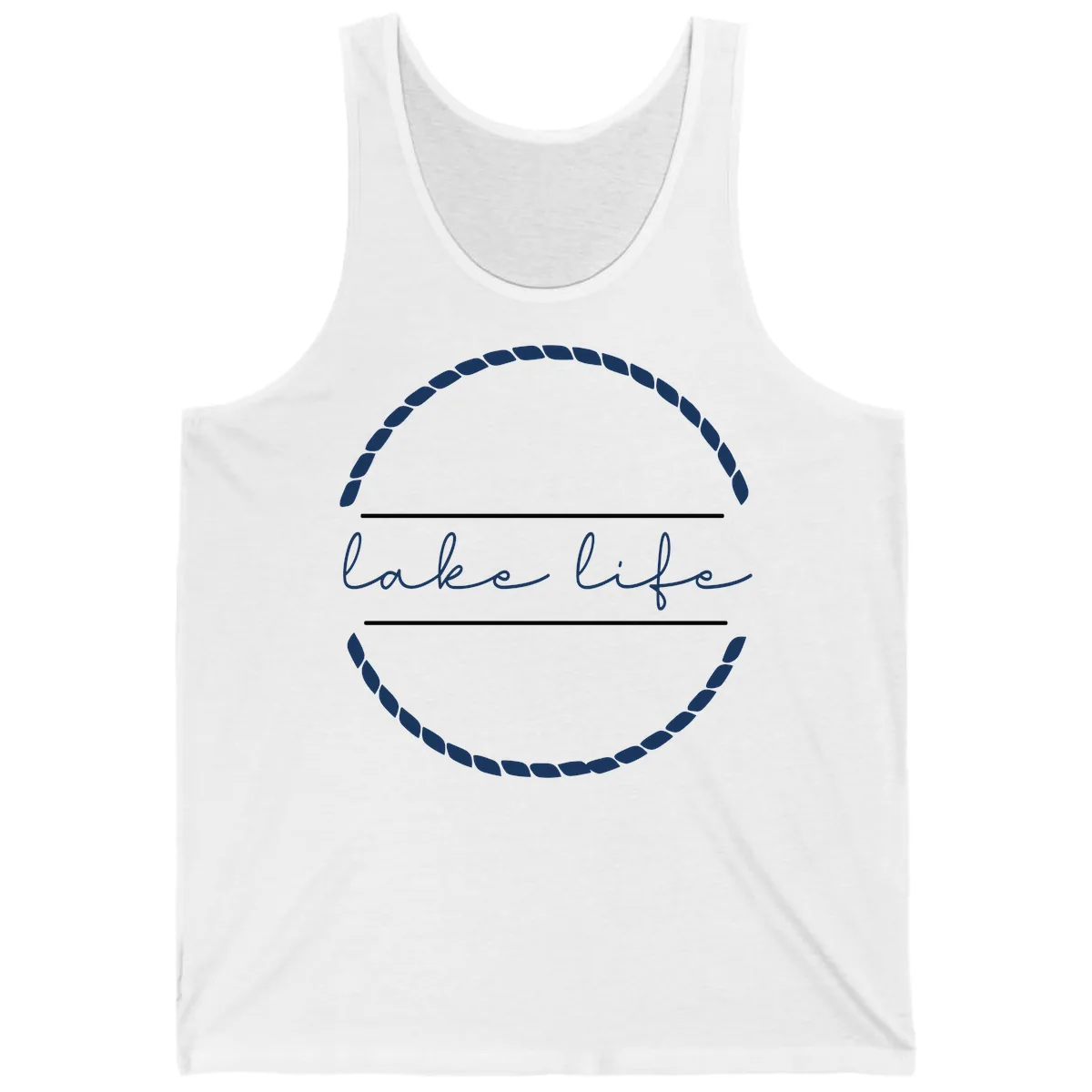 Lake Life Rope Circle Design Tank in White