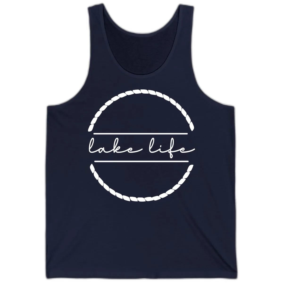Lake Life Rope Circle Design Tank in Navy