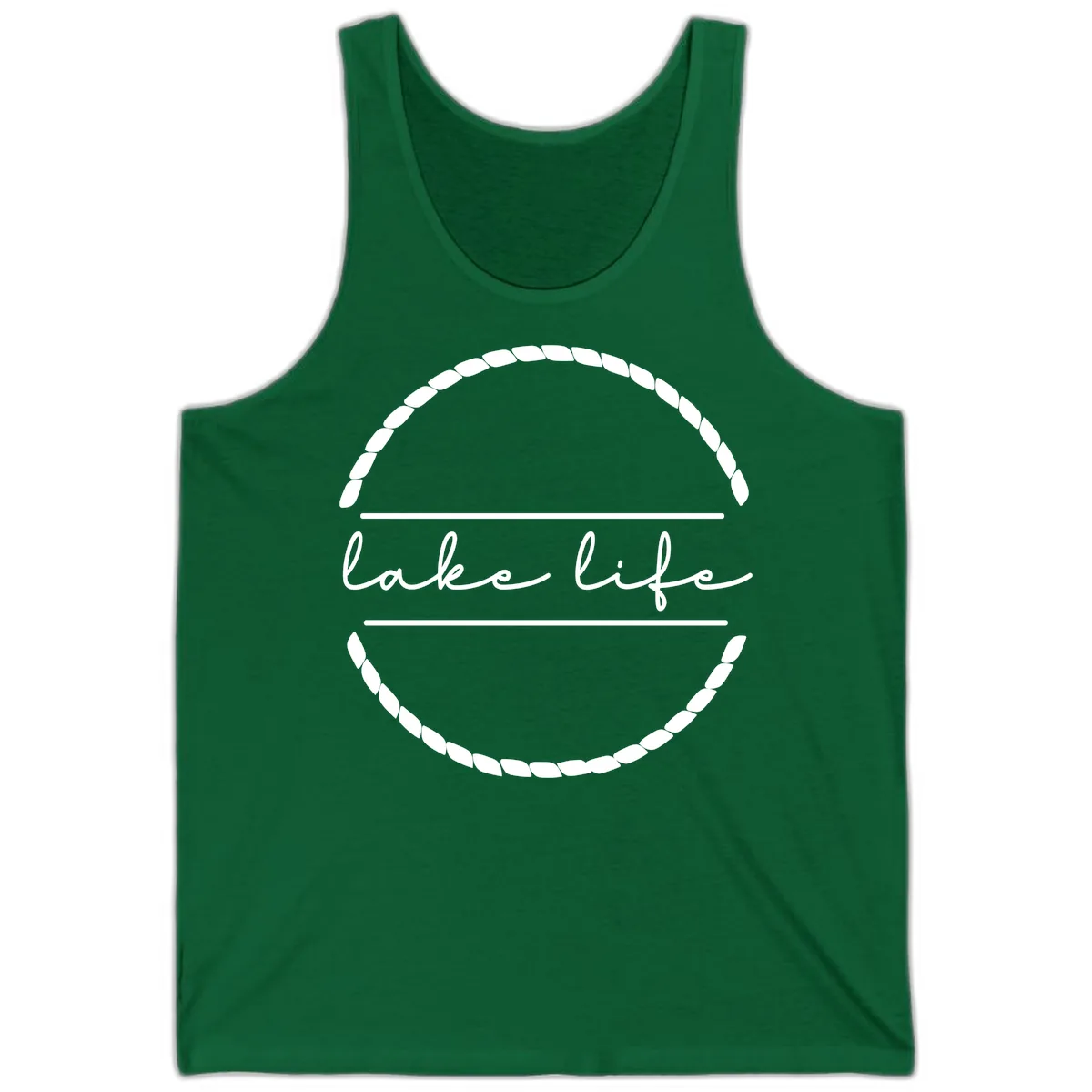 Lake Life Rope Circle Design Tank in Kelly