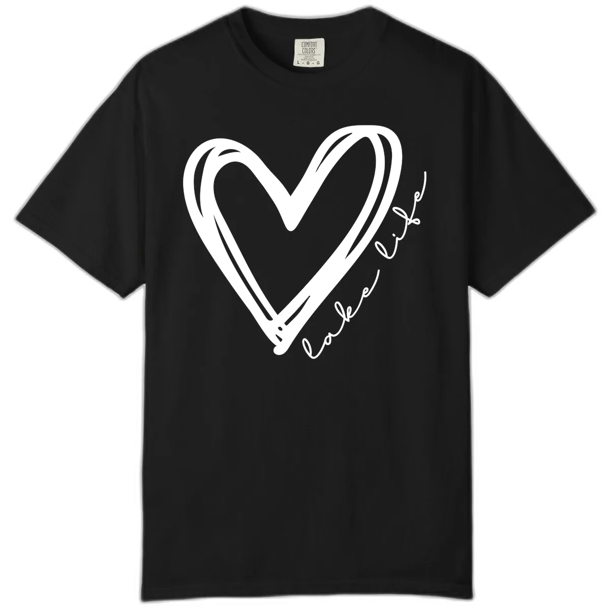 Lake Life Heart Design Comfort Color in Black