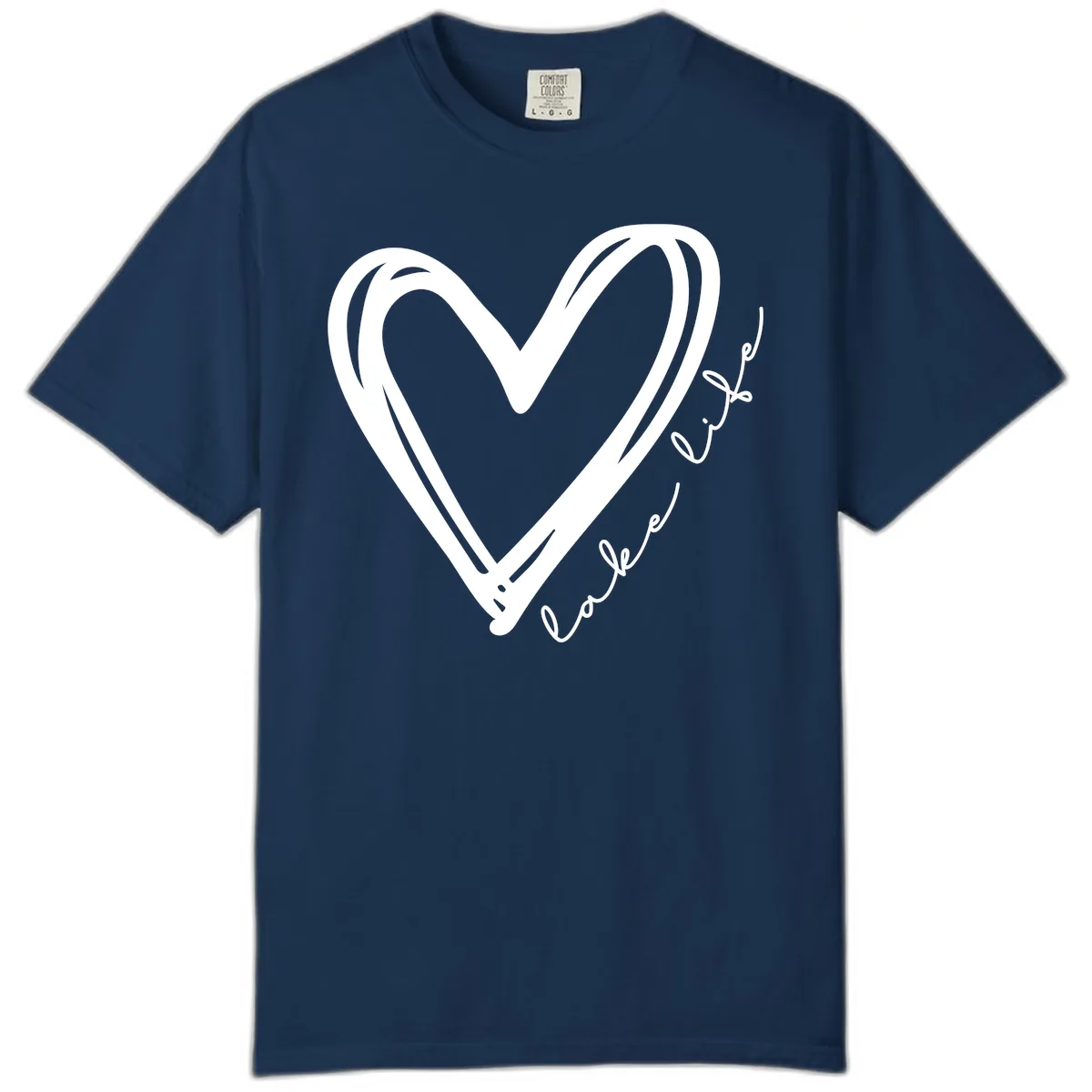 Lake Life Heart Design Comfort Color in Navy