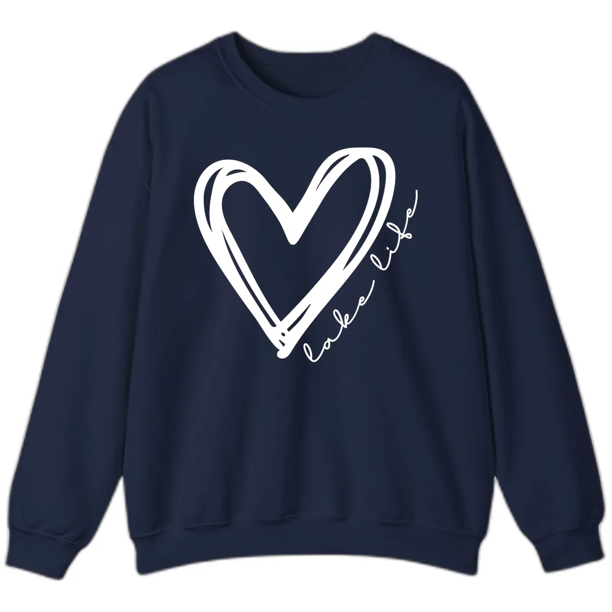 Lake Life Heart Design Sweatshirt in Navy