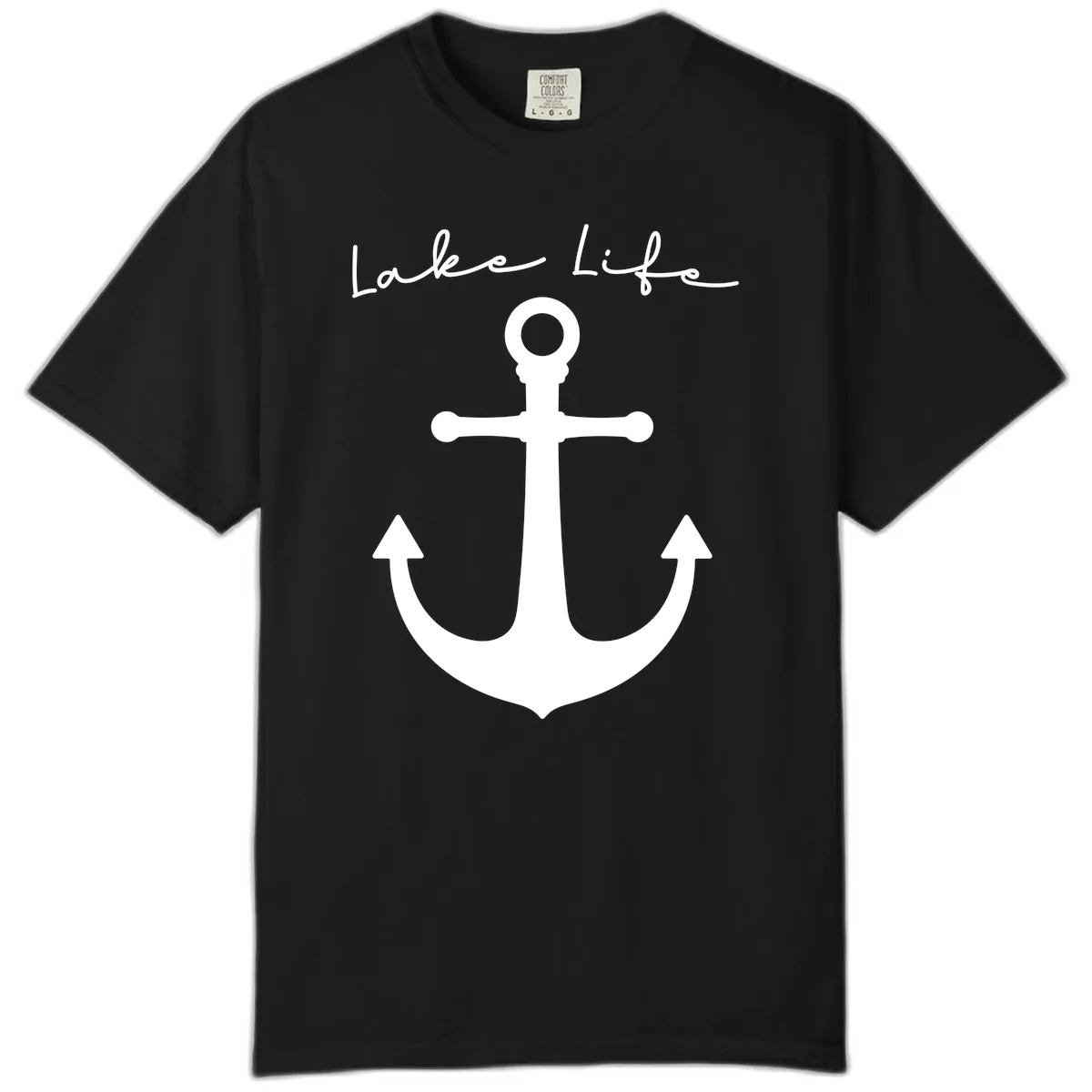 Lake Life Anchor Design Comfort Color in Black