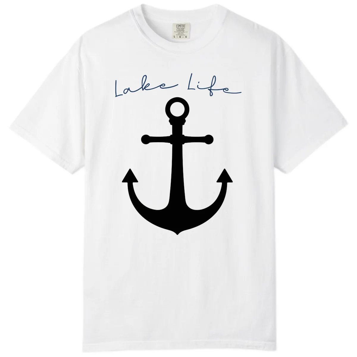 Lake Life Anchor Design Comfort Color in White