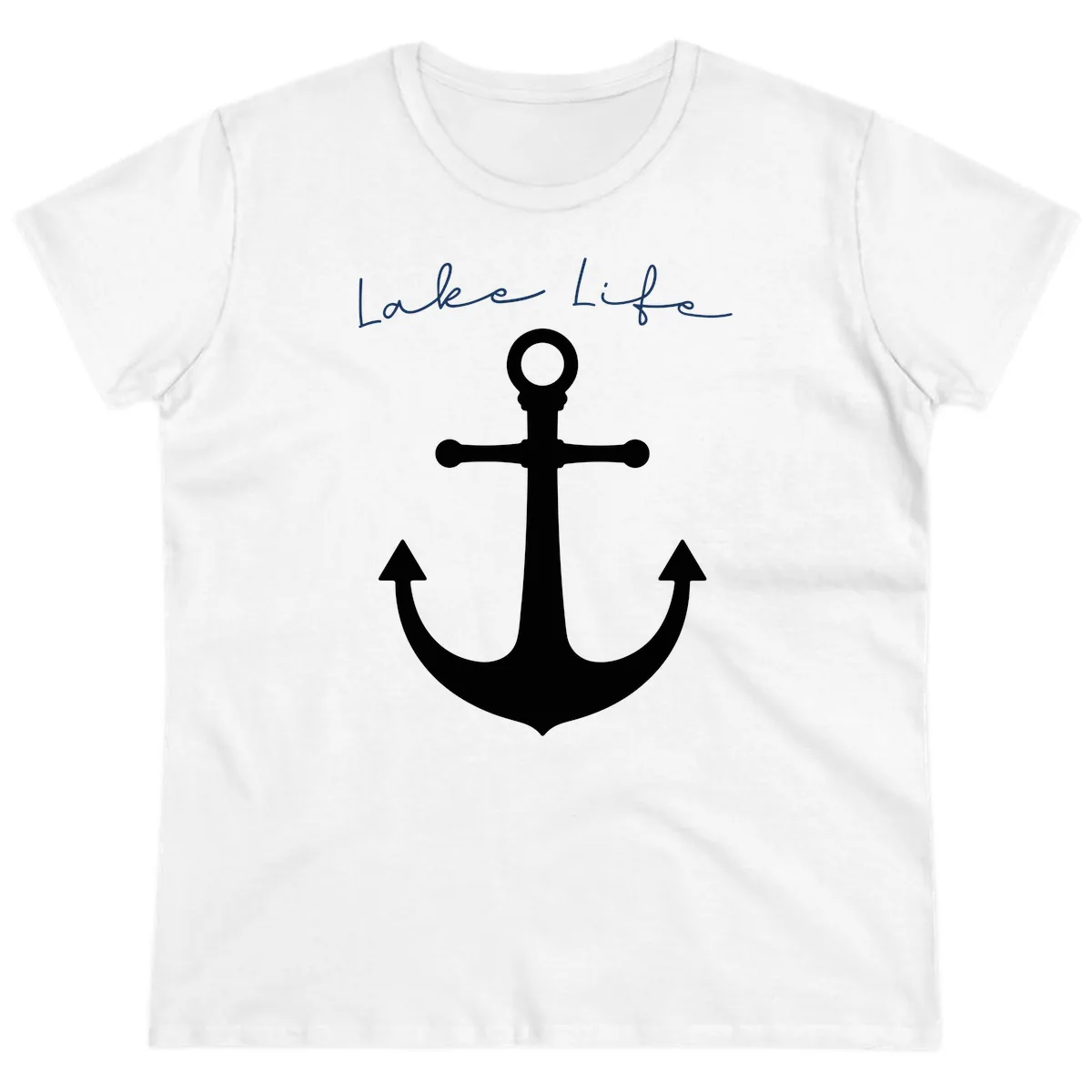 Lake Life Anchor Design Ladies Tee in White