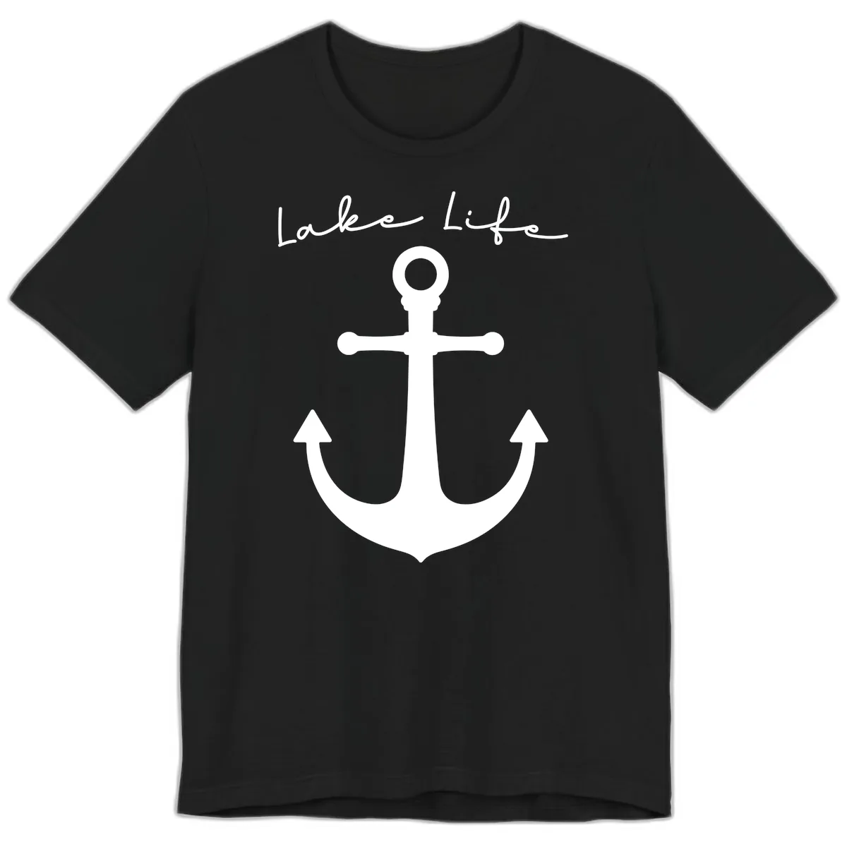 Lake Life Anchor Design Premium T-Shirt in Black