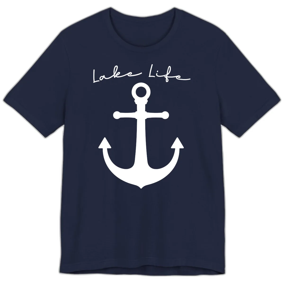 Lake Life Anchor Design Premium T-Shirt in Navy
