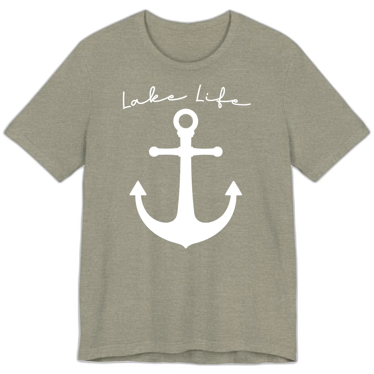 Lake Life Anchor Design Premium T-Shirt in Heather Stone