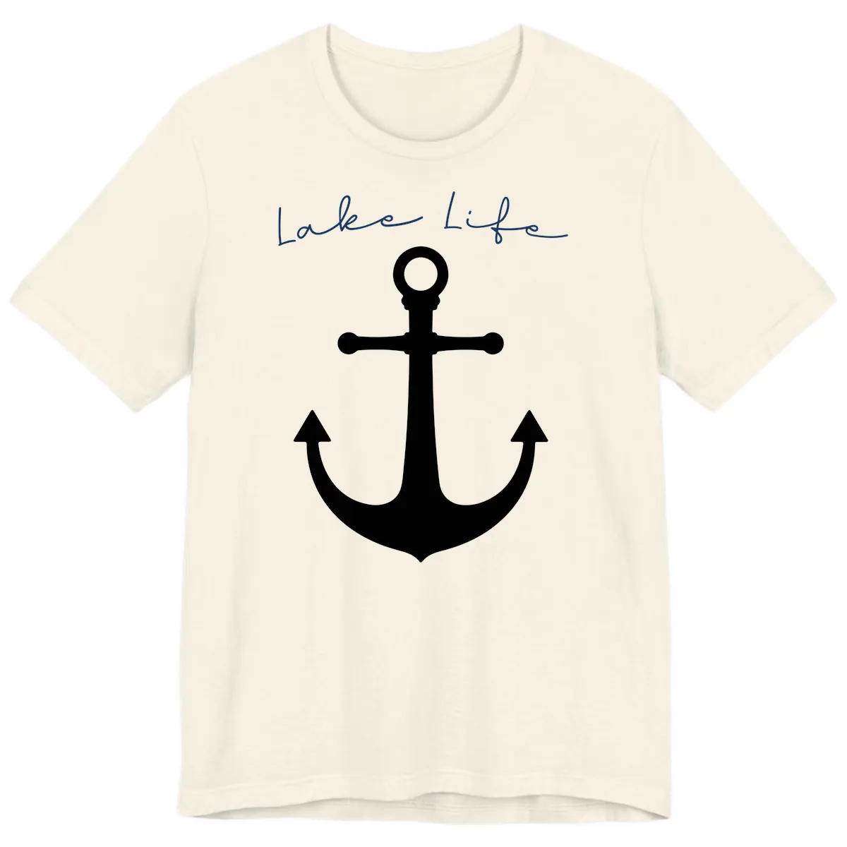 Lake Life Anchor Design Premium T-Shirt in Natural