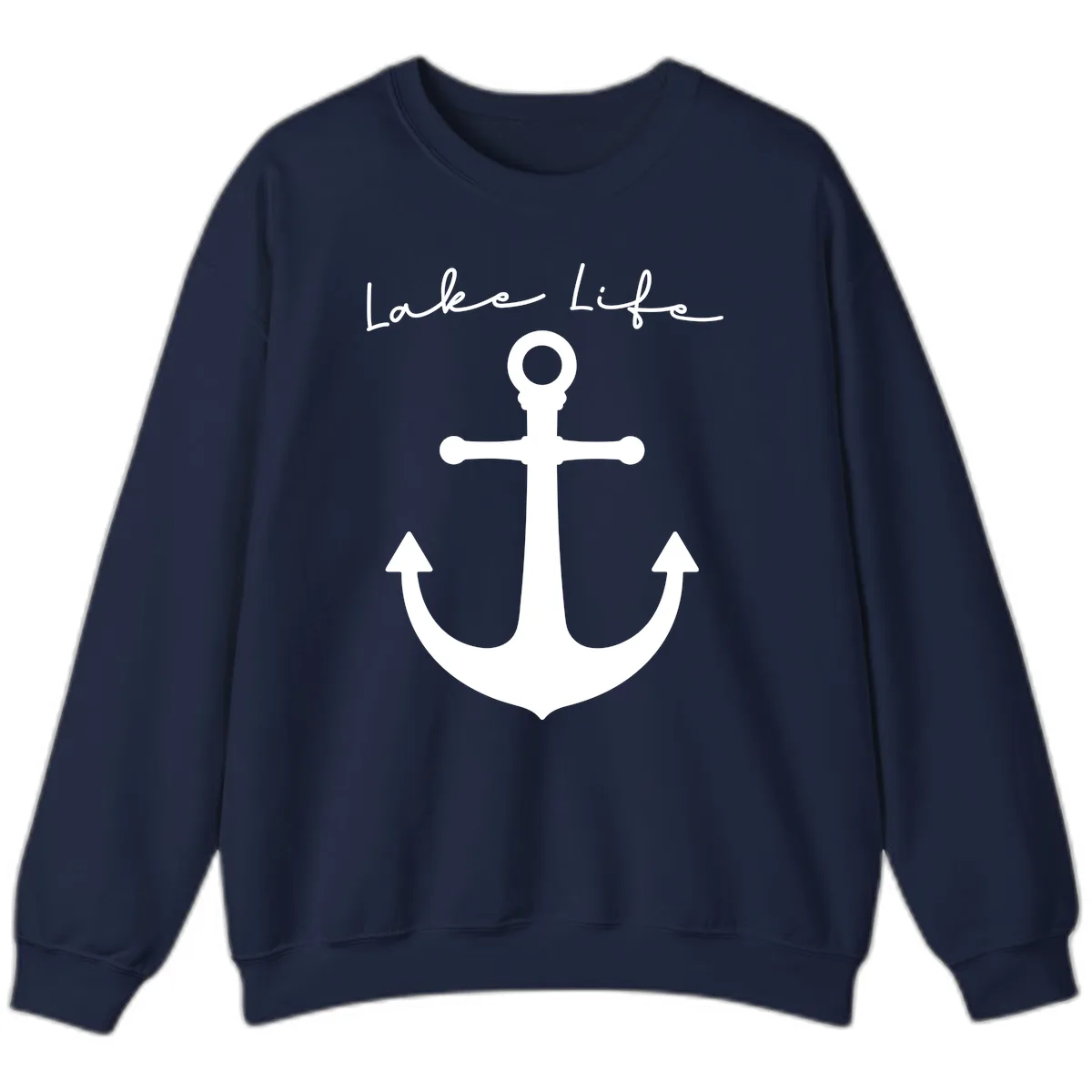 Lake Life Anchor Design Sweatshirt in Navy