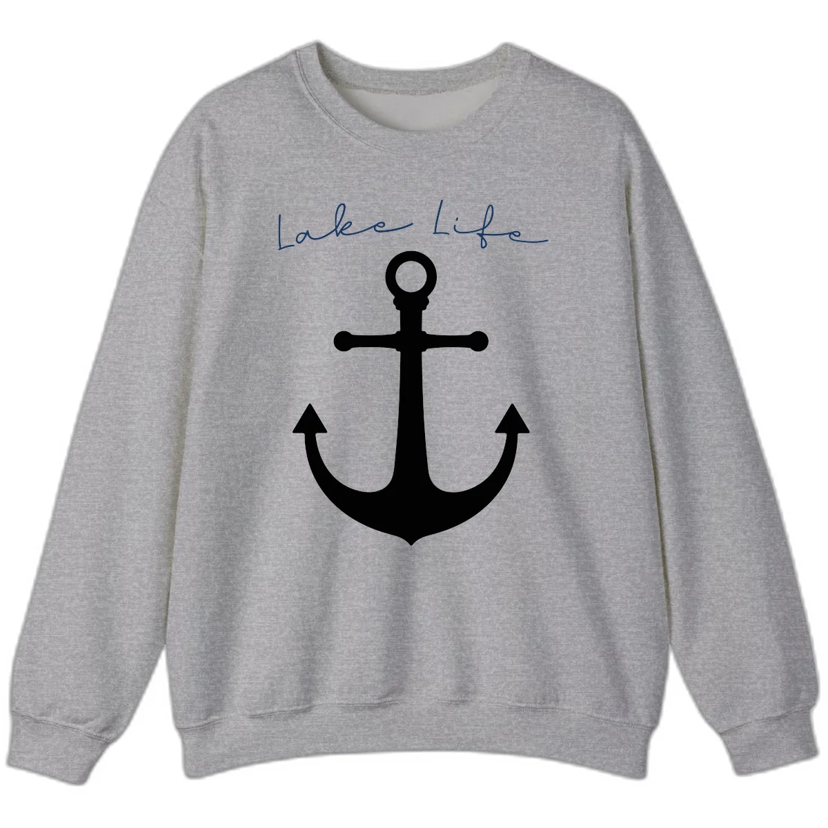 Lake Life Anchor Design Sweatshirt in Sport Grey