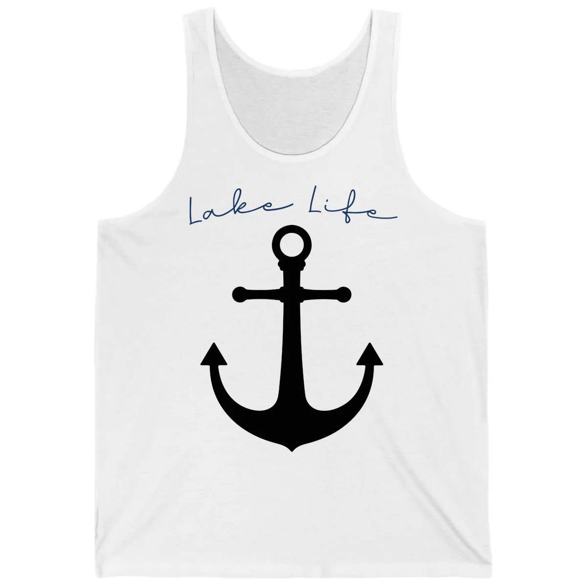 Lake Life Anchor Design Tank in White