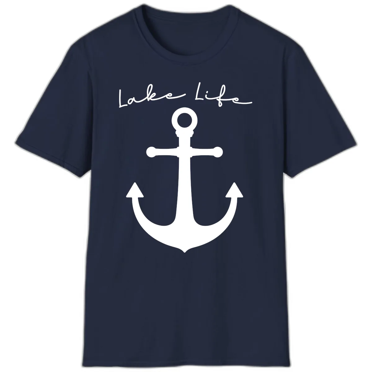 Lake Life Anchor Design T-Shirt in Navy