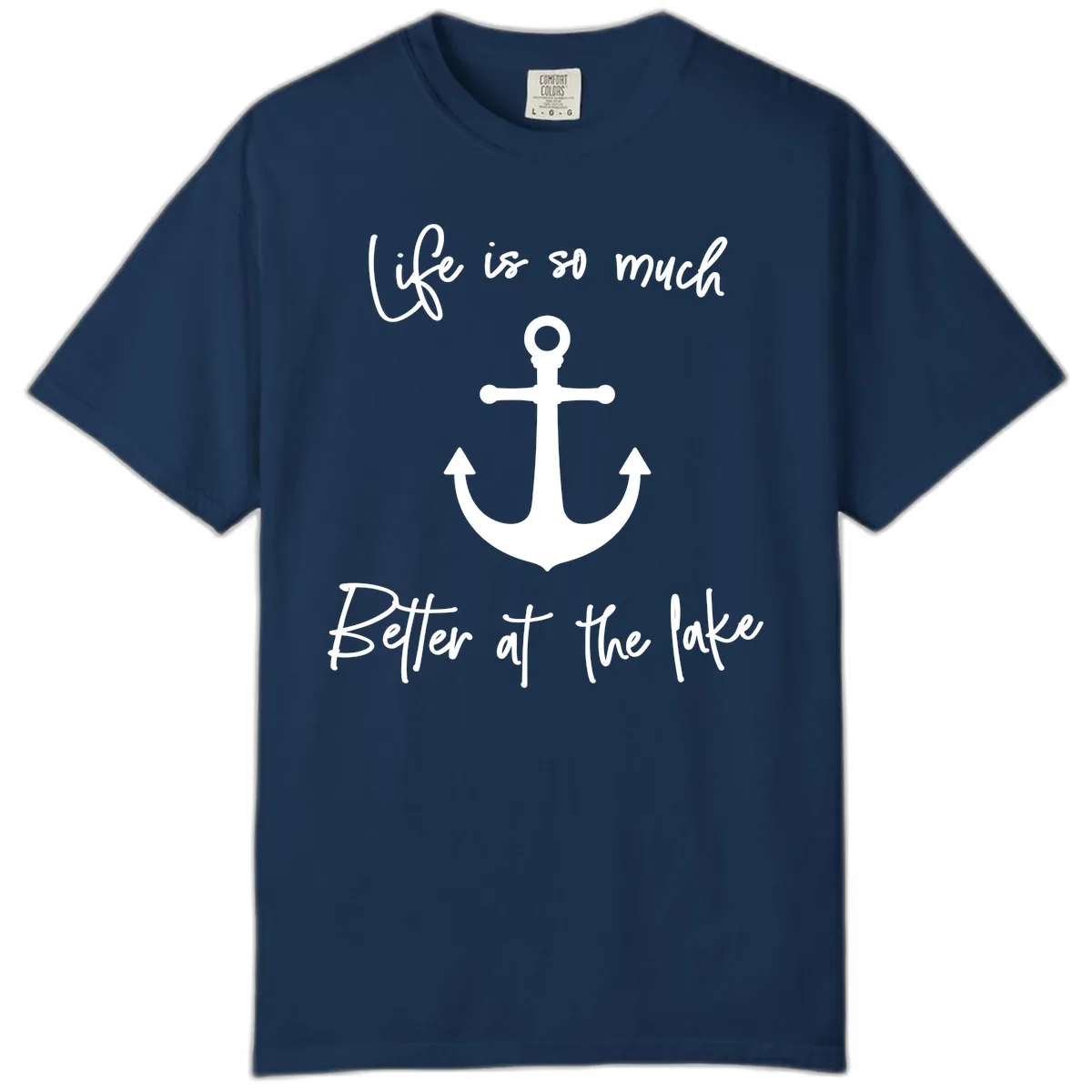 Life is Better at the Lake Anchor Comfort Color in Navy