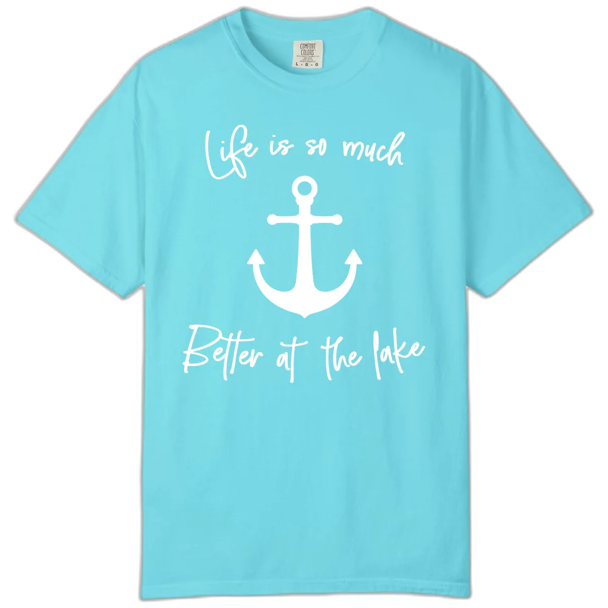 Life is Better at the Lake Anchor Comfort Color in Lagoon Blue